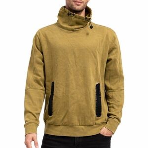 H&M Olive Funnel Neck Hoodie Pullover Sz L